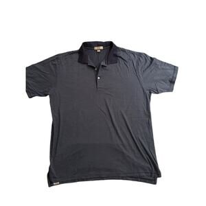 Peter Millar Polo Shirt Men's Extra Large Blue Striped 100% Cotton Golf XL